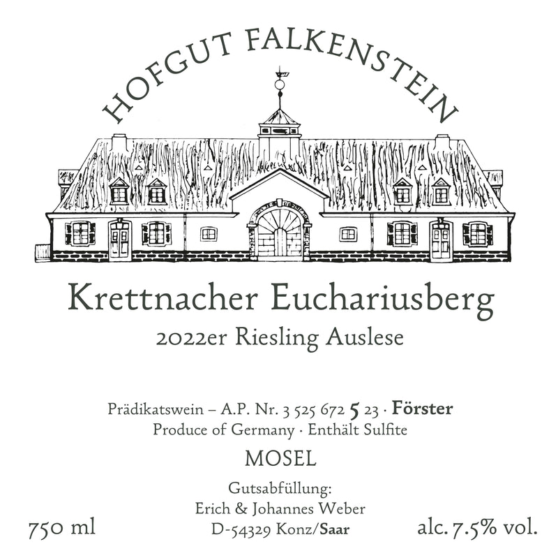 Hofgut Falkenstein Krettnacher Euchariusberg Auslese AP 5 Förster 2023 Vorderetikett