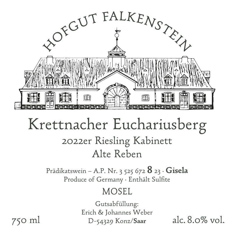Hofgut Falkenstein Krettnacher Euchariusberg Kabinett Alte Reben AP 8 Gisela 2023 Vorderetikett