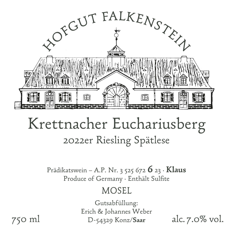 Hofgut Falkenstein Krettnacher Euchariusberg Spätlese Mammen 2023 Vorderetikett