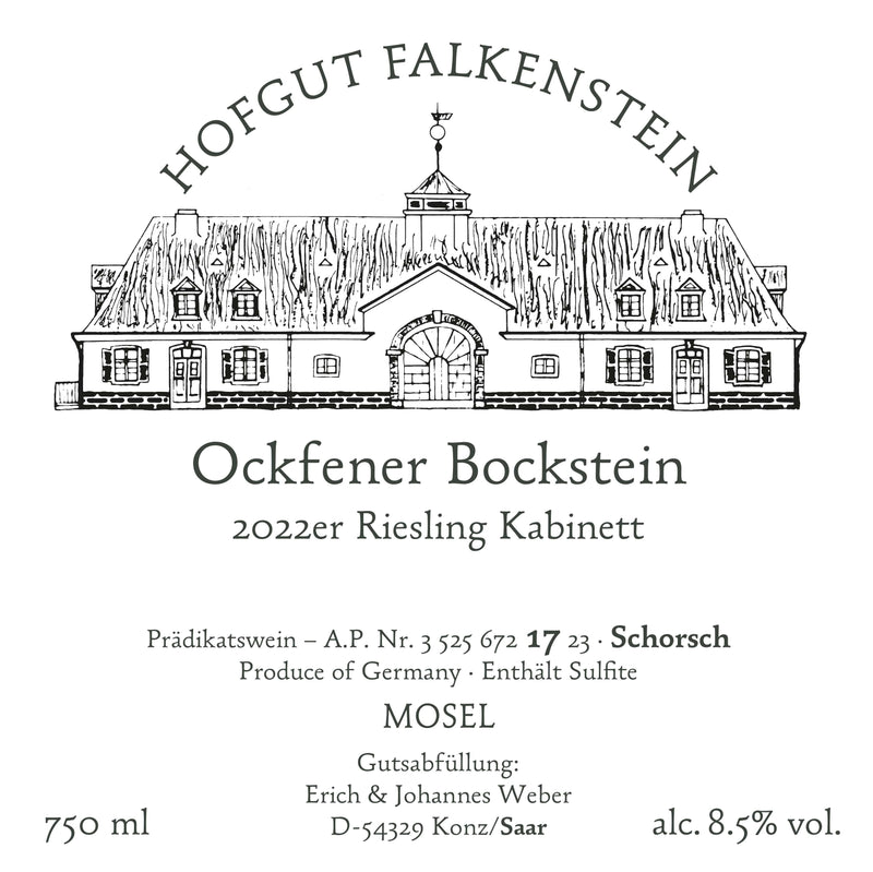 Hofgut Falkenstein Ockfener Bockstein Kabinett Schorsch 2023 Vorderetikett