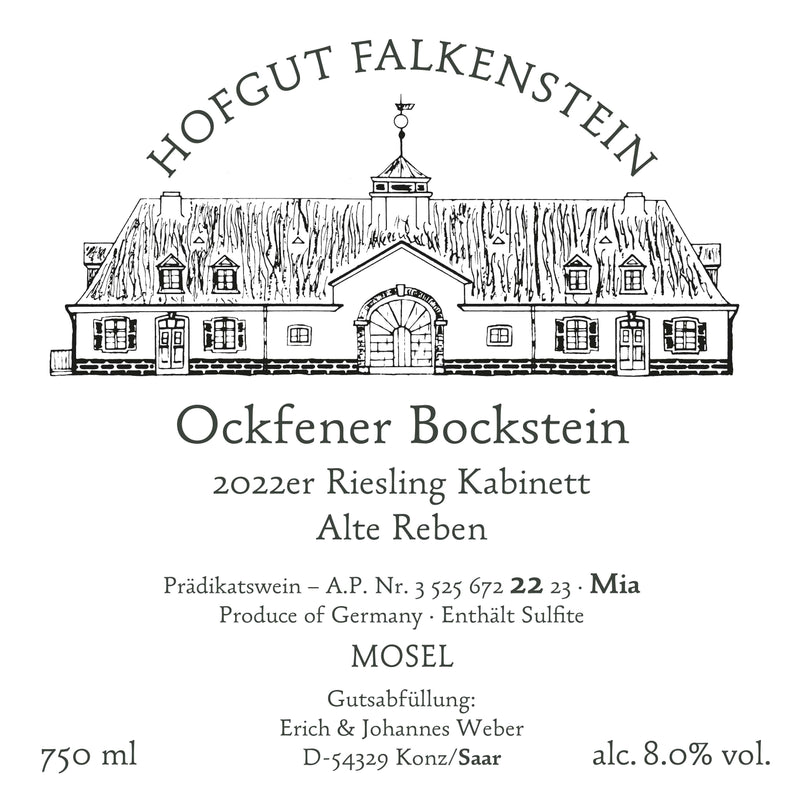 Hofgut Falkenstein Ockfener Bockstein Kabinett Alte Reben Mia 2023 Vorderetikett