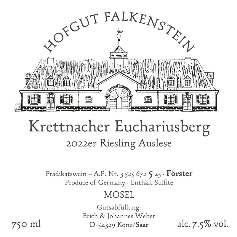 Hofgut Falkenstein Krettnacher Euchariusberg Auslese AP 5 Förster 2022 Vorderetikett