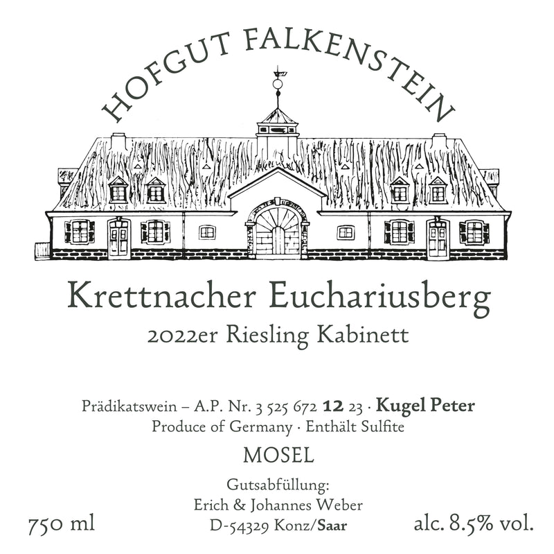 Hofgut Falkenstein Krettnacher Euchariusberg Kabinett Kugel Peter 2022 Vorderetikett