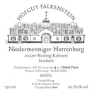 Hofgut Falkenstein Niedermenniger Herrenberg Kabinett feinherb AP 4 Onkel Peter 2024 Vorderetikett