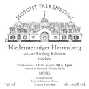 Hofgut Falkenstein Niedermenniger Herrenberg Kabinett trocken AP 19 Egon 2022 Vorderetikett