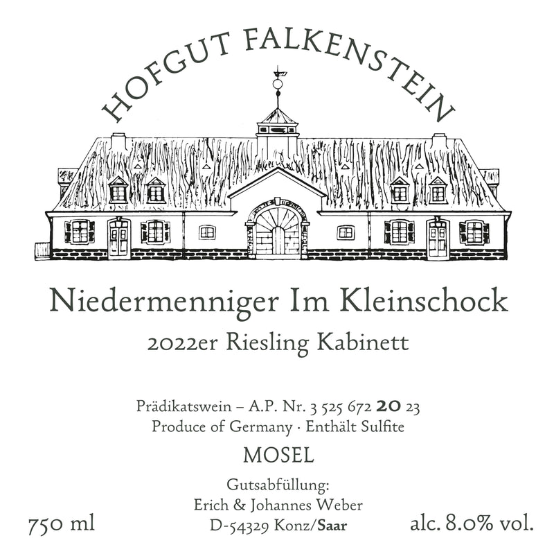 Hofgut Falkenstein Niedermenniger Im Kleinschock Kabinett 2023 Vorderetikett