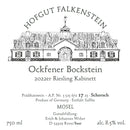 Hofgut Falkenstein Ockfener Bockstein Kabinett Schorsch 2022 Vorderetikett