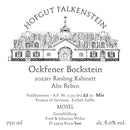 Hofgut Falkenstein Ockfener Bockstein Kabinett Alte Reben Mia 2022 Vorderetikett