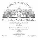 Hofgut Falkenstein Krettnacher Auf dem Hölzchen Kabinett trocken AP 21 2025 Vorderetikett