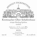 Hofgut Falkenstein Krettnacher Ober Schäfershaus Spätlese trocken AP 18 Lorenz Manni 2024 Vorderetikett