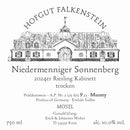 Hofgut Falkenstein Niedermenniger Sonnenberg Kabinett trocken AP 9 Munny 2024 Vorderetikett